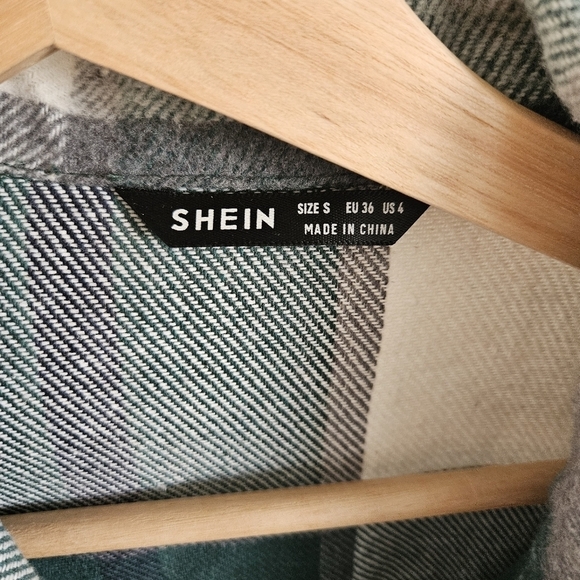 Shein Flannel Long Shacket S - Picture 7 of 9